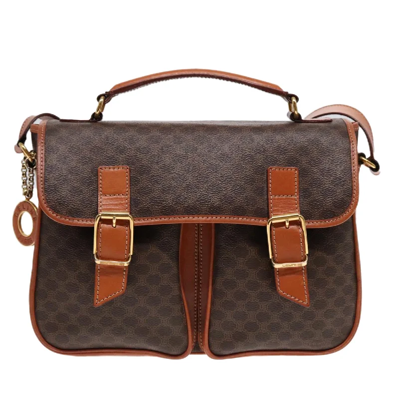 Women's Shoulder Bag with Faux Fur Strap in White for Winter StyleCéline  Canvas Shoulder Bag (Pre-Owned)