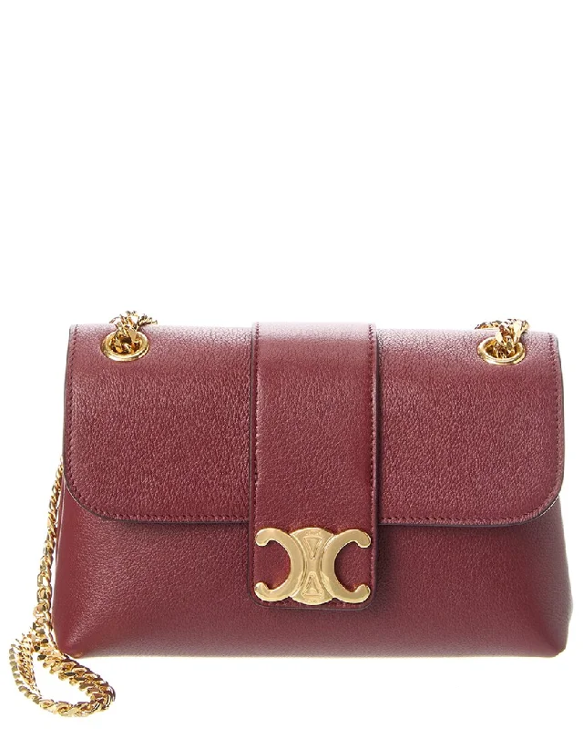 Metallic Shoulder Bag in Gold for Special OccasionsCELINE Teen Victoire Leather Shoulder Bag