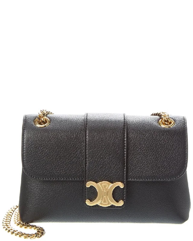 Metallic Shoulder Bag in Gold for Special OccasionsCELINE Teen Victoire Leather Shoulder Bag