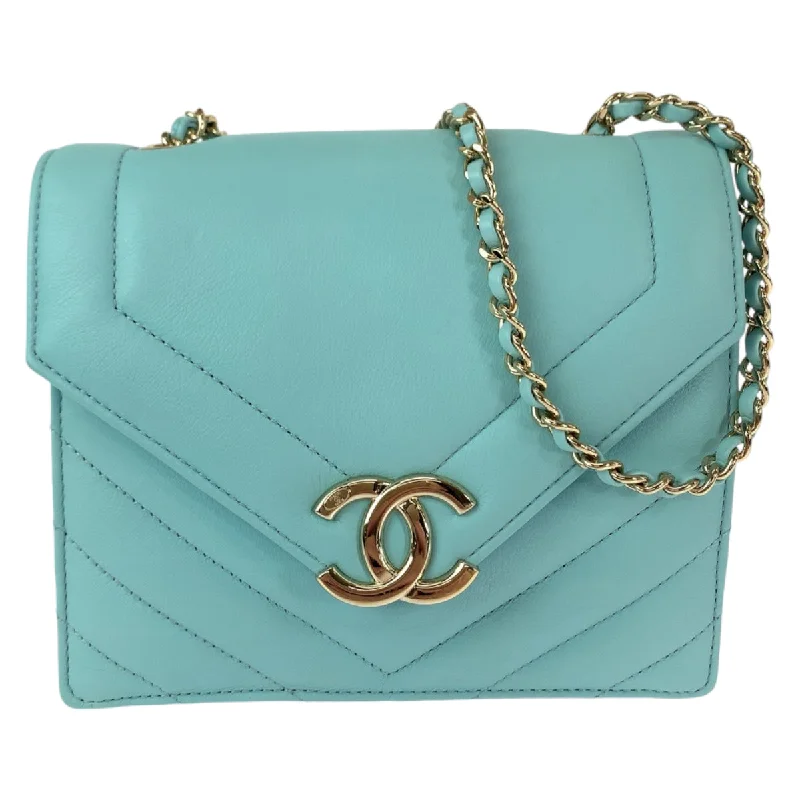 Women's Crossbody Bag with RFID - Blocking Pocket in Black for Safe TravelChanel Chevron Lambskin Turquoise Chain Shoulder Bag