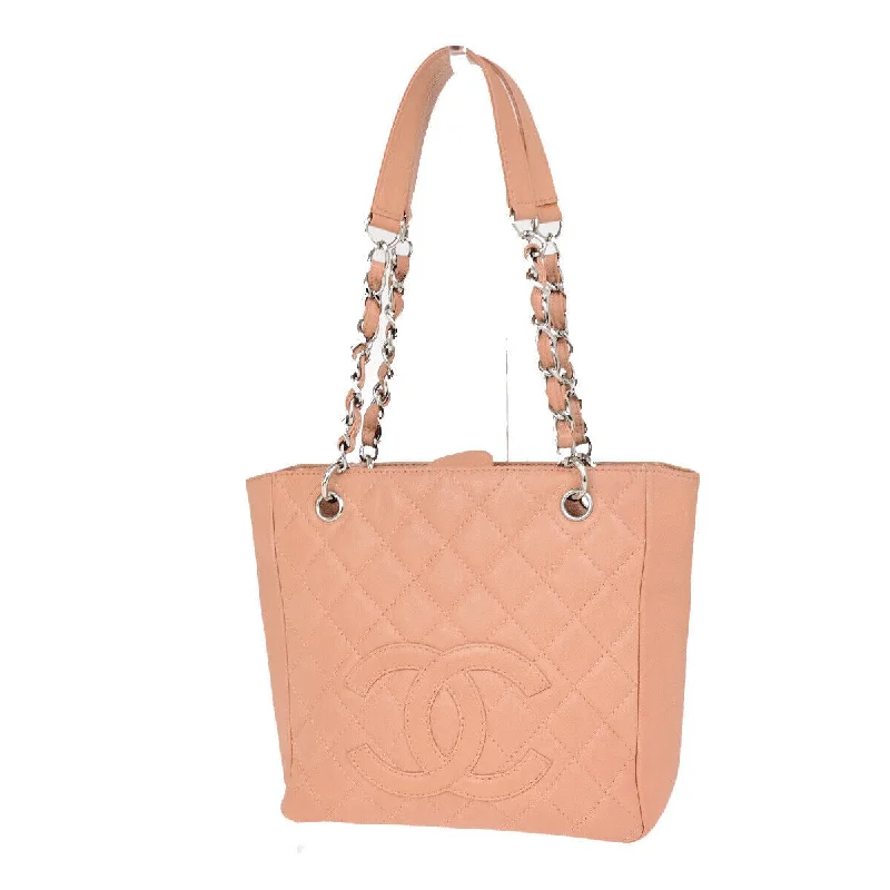 Canvas and Leather Combo Shoulder Bag in Tan for a Rustic LookChanel Shopping  Leather Shoulder Bag (Pre-Owned)
