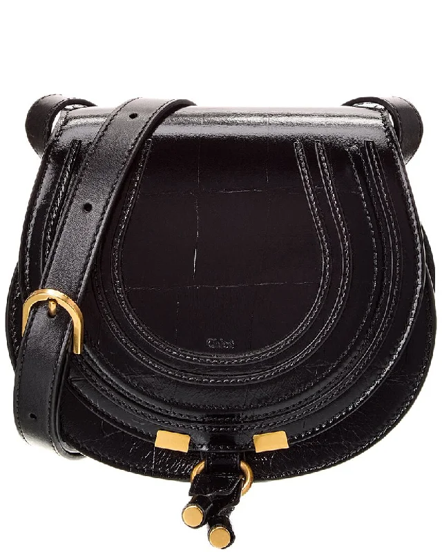 Shoulder Bag with Chain Strap in Silver for a Trendy AppearanceChloé Marcie Small Embossed Leather Saddle Bag Shoulder Bag with Chain Strap in Silver for a Trendy AppearanceChloé Marcie Small Embossed Leather Saddle Bag