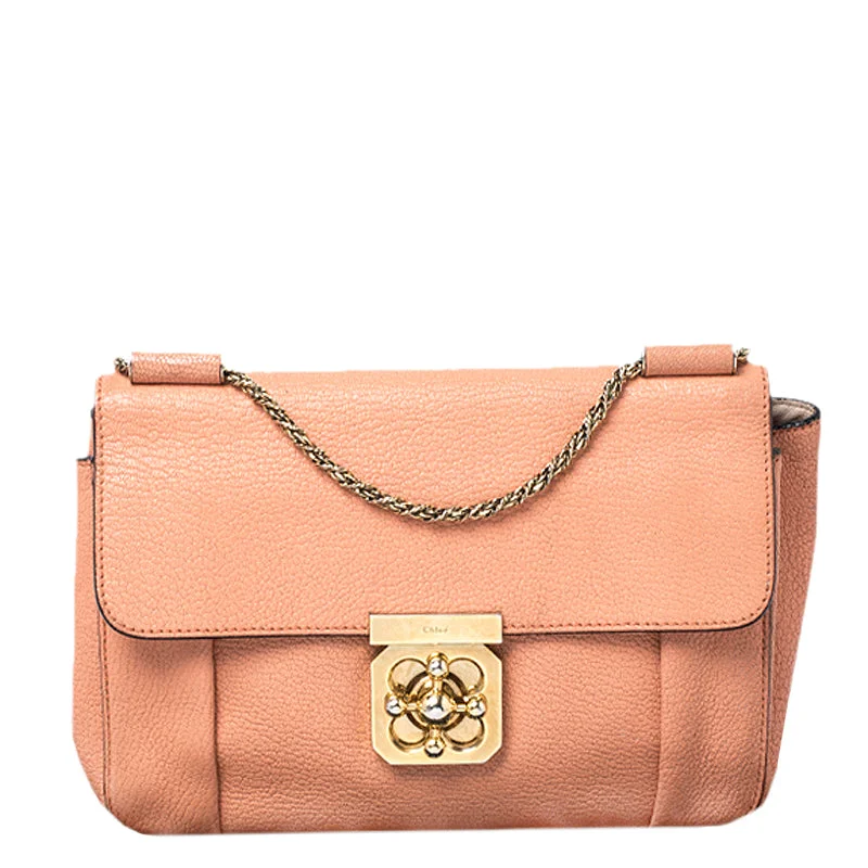 Shoulder Bag with Geometric Pattern in Multicolor for a Contemporary StyleChloe Orange Leather Medium Elsie Shoulder Bag