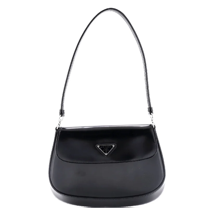 Metallic Shoulder Bag in Gold for Special OccasionsCleo Flap Shoulder Bag Spazzolato Leather Small