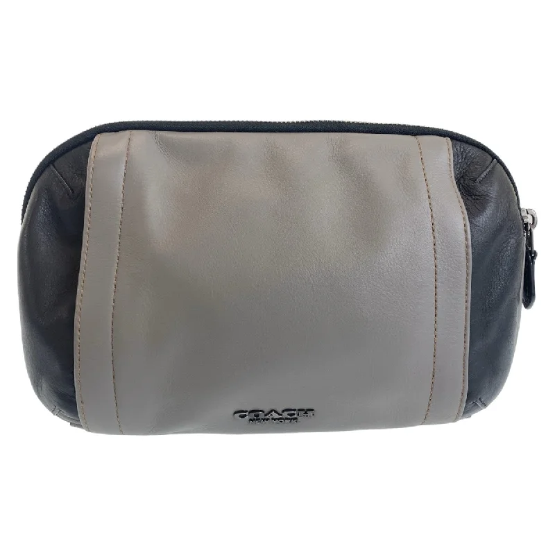 Leather - Trimmed Denim Crossbody Bag in Blue for a Vintage - Inspired LookCoach Leather Body Bag Black Gray