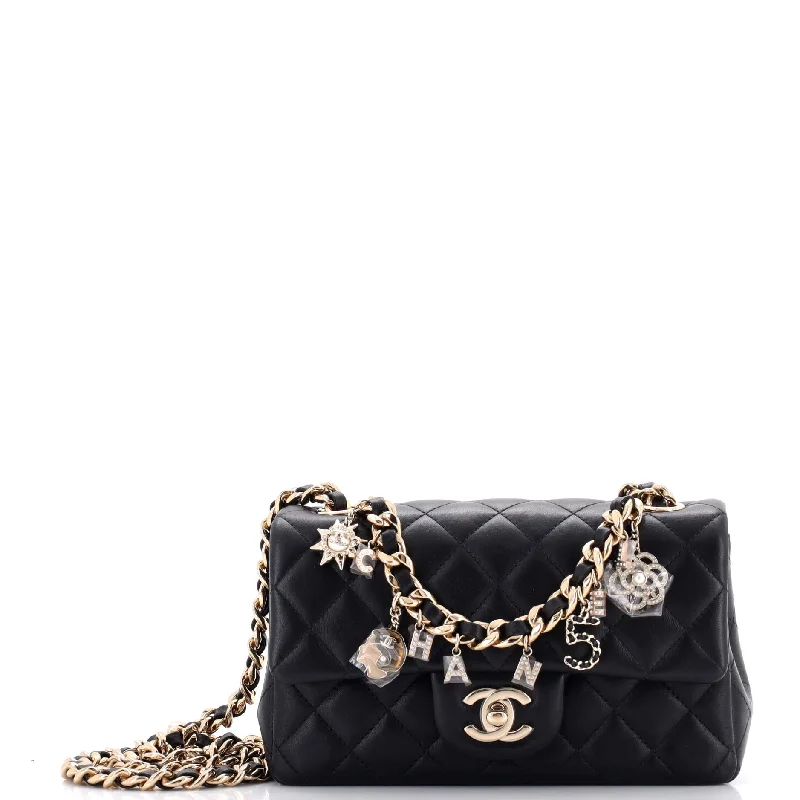 Geometric - Printed PVC Crossbody Bag in Multicolor for Trendy Street StyleCoco Charms Classic Single Flap Bag Quilted Lambskin Mini