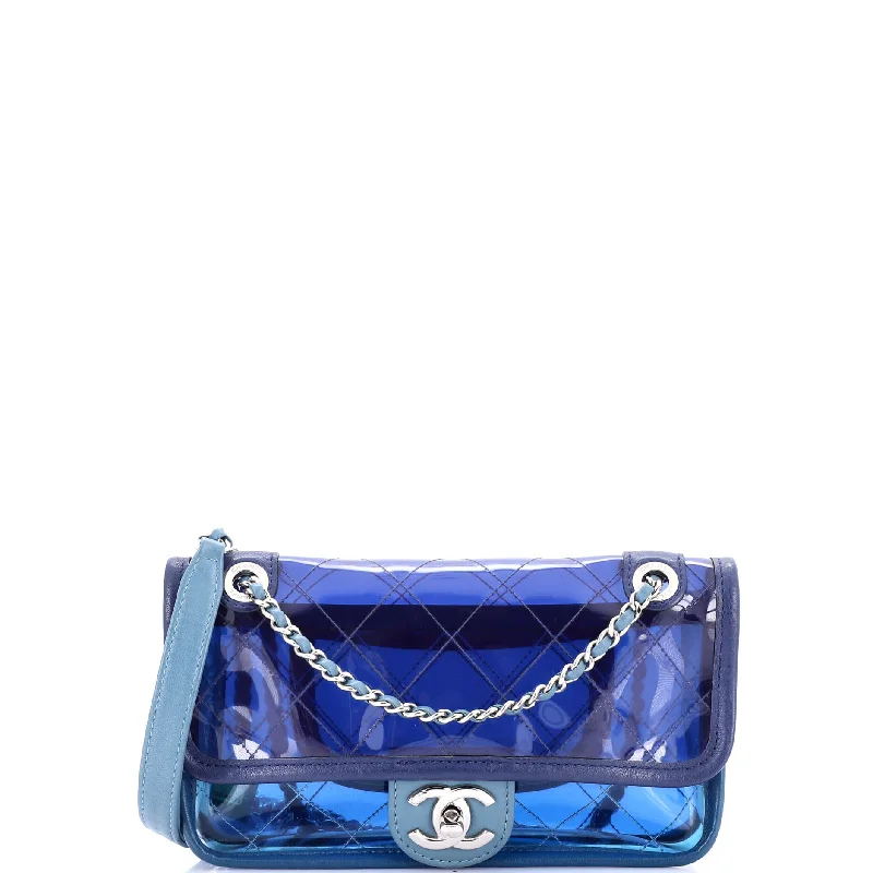 Embroidered Denim Shoulder Bag in Blue for a Vintage VibeCoco Splash Flap Bag Quilted PVC With Lambskin Small