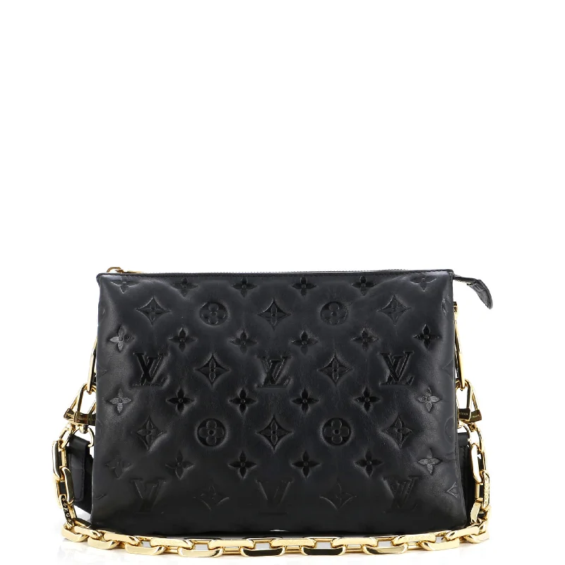 Metallic Shoulder Bag in Gold for Special OccasionsCoussin Bag Monogram Embossed Lambskin PM