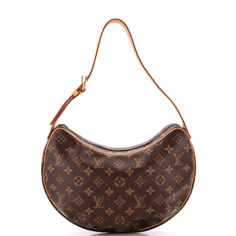 Metallic Shoulder Bag in Gold for Special OccasionsCroissant Handbag Monogram Canvas PM