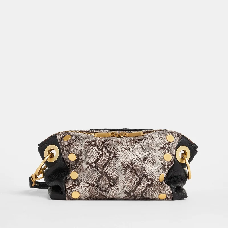 Plus - size Women's Crossbody Bag in Burgundy for Ample StorageDaniel Crossbody Clutch | Contrast Snake/Brushed Gold | Sml