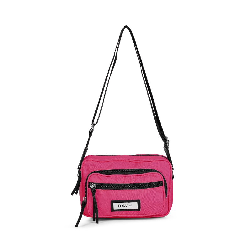 Women's Crossbody Bag with Zippered Pocket on the Back in Red for SecuritySmall Nylon Crossbody Shoulder Bag