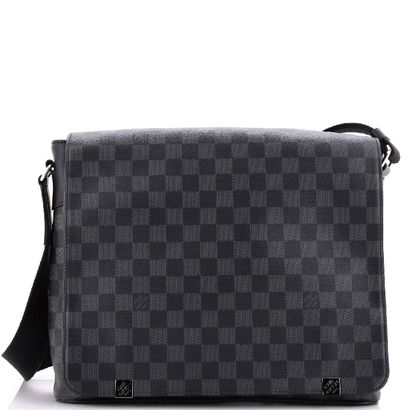 Hand - painted Canvas Crossbody Bag in Yellow for a Unique and Artistic LookDistrict NM Messenger Bag Damier Graphite GM
