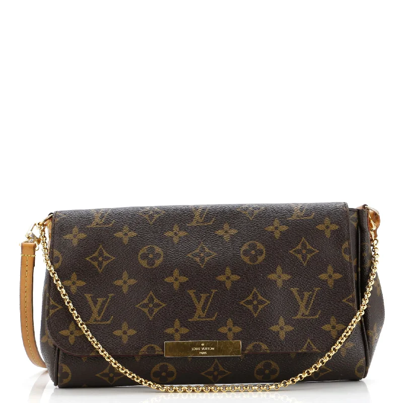 Women's Canvas Shoulder Bag in Navy with Striped Pattern for Beach TripsFavorite Handbag Monogram Canvas MM