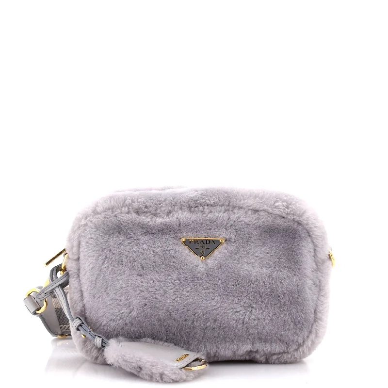 Women's Crossbody Bag with Chain Strap in Gold for a Glamorous TouchFlou Camera Crossbody Bag Shearling Small