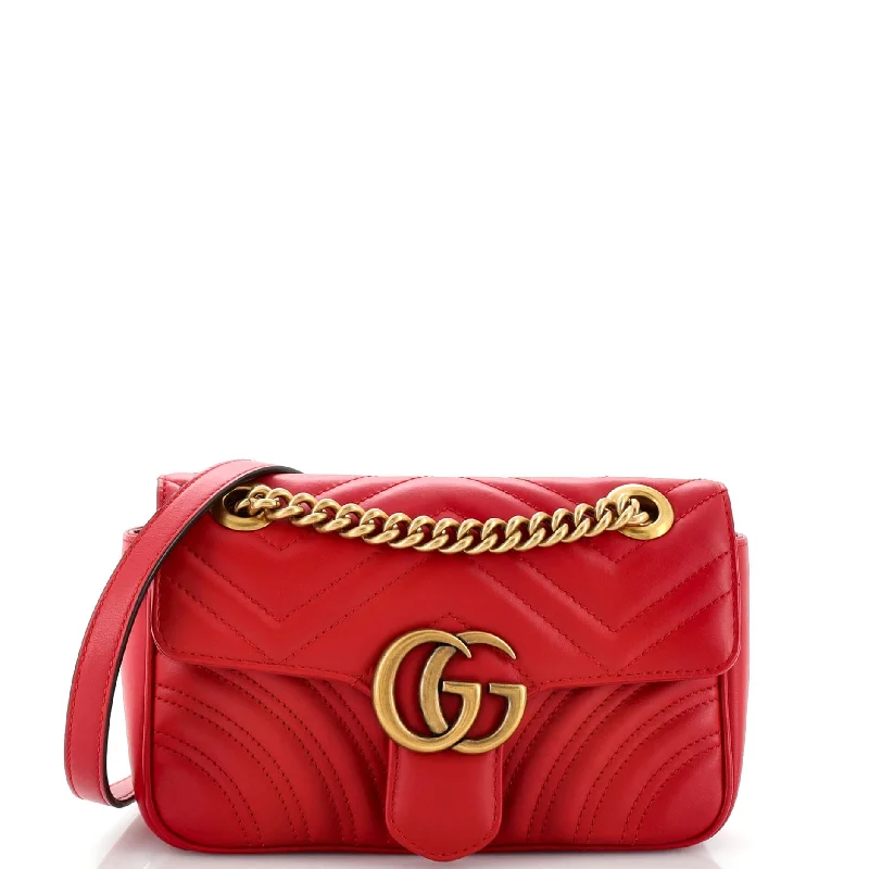 Straw Crossbody Bag in Natural Color for Beach Vacations and Summer DaysGG Marmont Flap Bag Matelasse Leather Mini