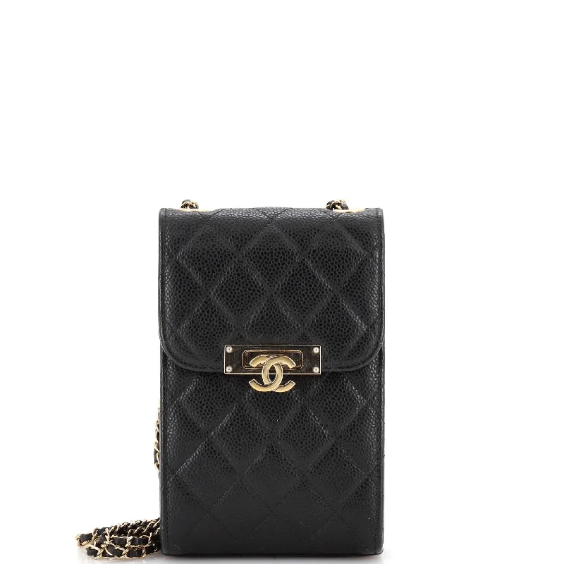 Waterproof Nylon Crossbody Bag in Navy Blue for Outdoor Hiking TripsGolden Class Phone Holder Crossbody Bag Quilted Caviar