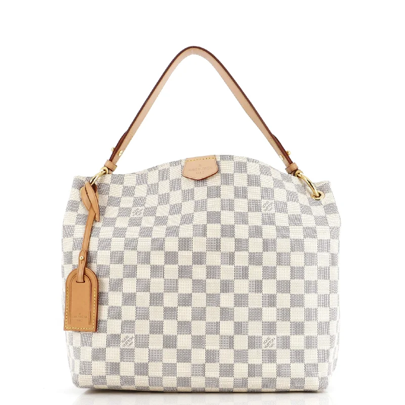 Women's Canvas Shoulder Bag in Navy with Striped Pattern for Beach TripsGraceful Handbag Damier PM