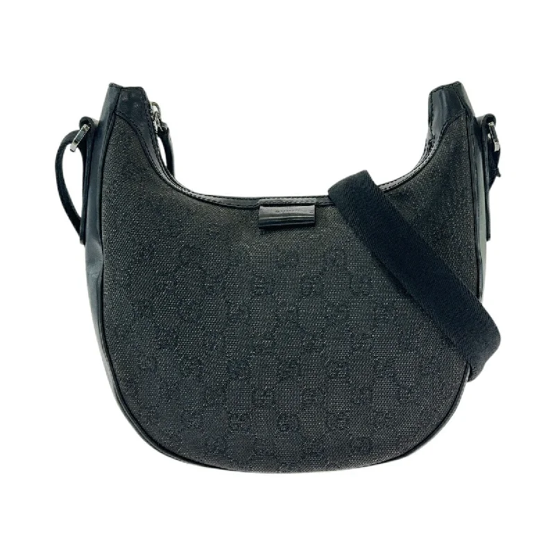 Medium - sized Canvas Crossbody Bag in Beige with Floral Print for Spring OutingsGucci Black GG Canvas Hobo Shoulder Bag