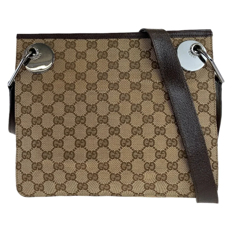Metallic Crossbody Bag in Silver for New Year's Eve and Special CelebrationsGucci GG Canvas Leather Shoulder Bag