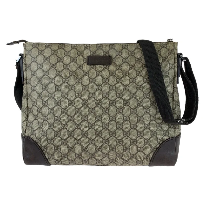 Plus - size Women's Crossbody Bag in Burgundy for Ample StorageGucci GG Supreme Canvas Brown Gray Silver Messenger Bag