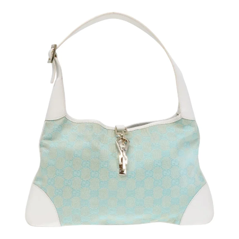 Canvas and Leather Combo Shoulder Bag in Tan for a Rustic LookGucci Jackie  Canvas Shoulder Bag (Pre-Owned)