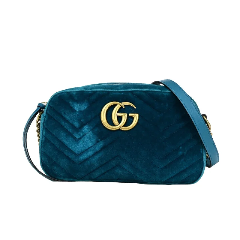 Crossbody Shoulder Bag in Black Leather with Gold Hardware for Night OutsGucci Marmont  Synthetic Shoulder Bag (Pre-Owned)