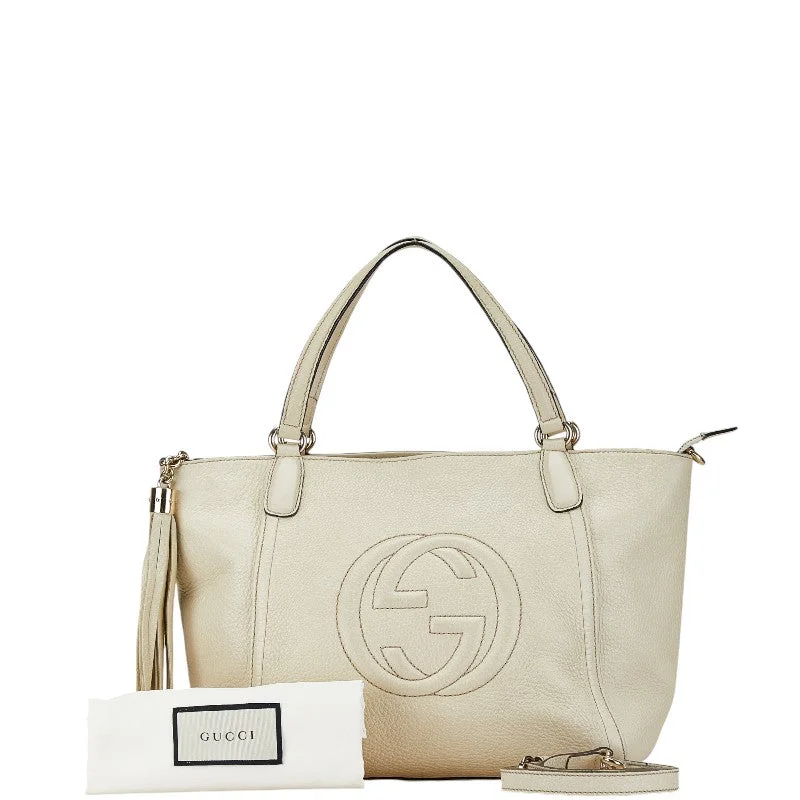 Embroidered Denim Shoulder Bag in Blue for a Vintage VibeGucci Soho Leather 2WAY Handbag Shoulder Bag
