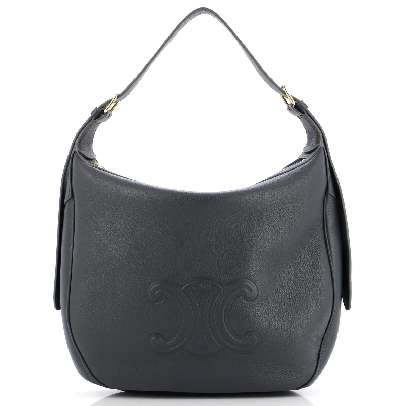 Women's Waterproof Nylon Shoulder Bag in Green for HikingHeloise Shoulder Bag Triomphe Embossed Leather
