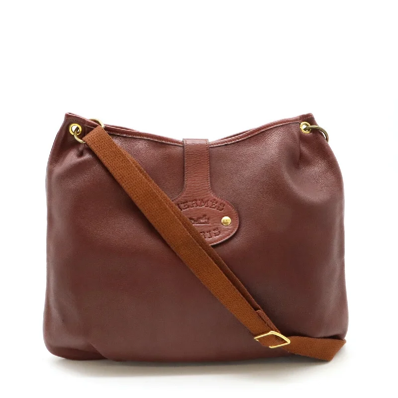 Plus - size Women's Crossbody Bag in Burgundy for Ample StorageHermes Rodeo Leather Shoulder Bag Bordeaux