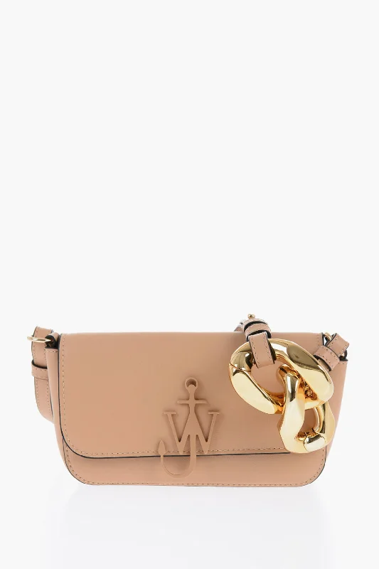 Shoulder Bag with Chain Strap in Silver for a Trendy AppearanceJ.w.anderson Anchor Baguette Bag With Chain Detail