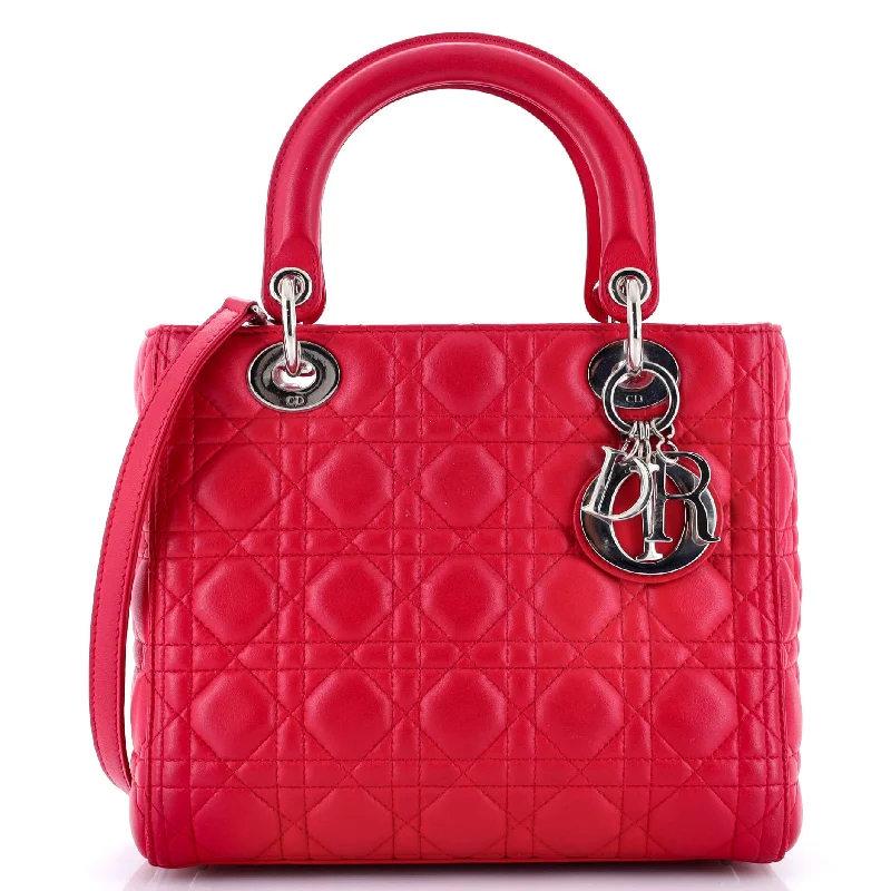 Printed Silk Shoulder Bag in Red for a Pop of ColorLady Dior Bag Cannage Quilt Lambskin Medium