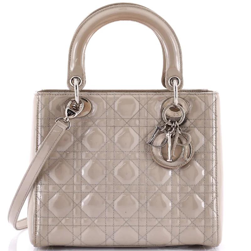 Printed Silk Shoulder Bag in Red for a Pop of ColorLady Dior Bag Cannage Quilt Patent Medium