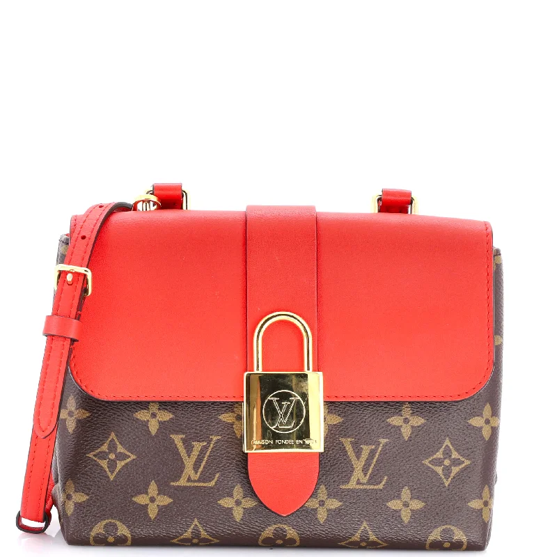 Leather Shoulder Bag with Magnetic Closure in Black for Quick AccessLocky Handbag Monogram Canvas with Leather BB