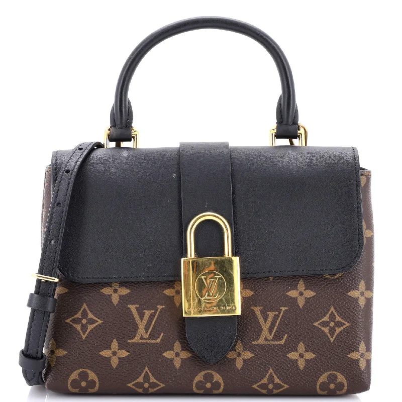 Leather Shoulder Bag with Magnetic Closure in Black for Quick AccessLocky Handbag Monogram Canvas with Leather BB