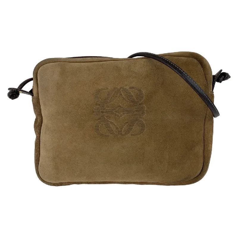 Plus - size Women's Crossbody Bag in Burgundy for Ample StorageLoewe Anagram Brown Suede Leather Shoulder Bag