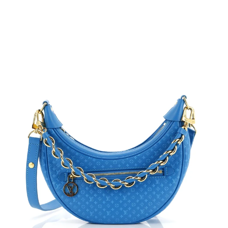 Metallic Shoulder Bag in Gold for Special OccasionsLoop Handbag Nanogram Embossed Leather