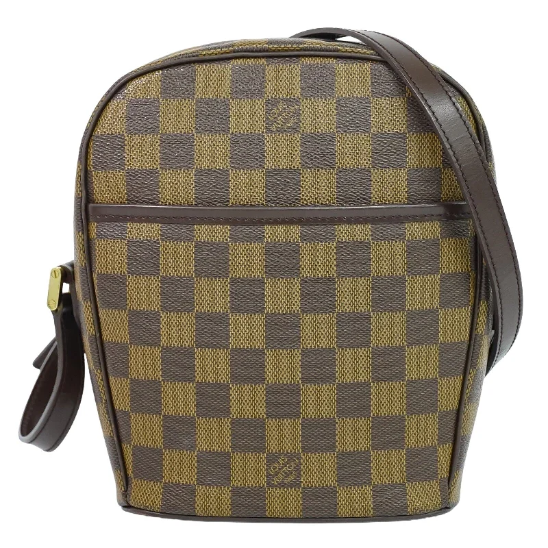 Crossbody Shoulder Bag in Black Leather with Gold Hardware for Night OutsLouis Vuitton Ipanema  Canvas Shoulder Bag (Pre-Owned)