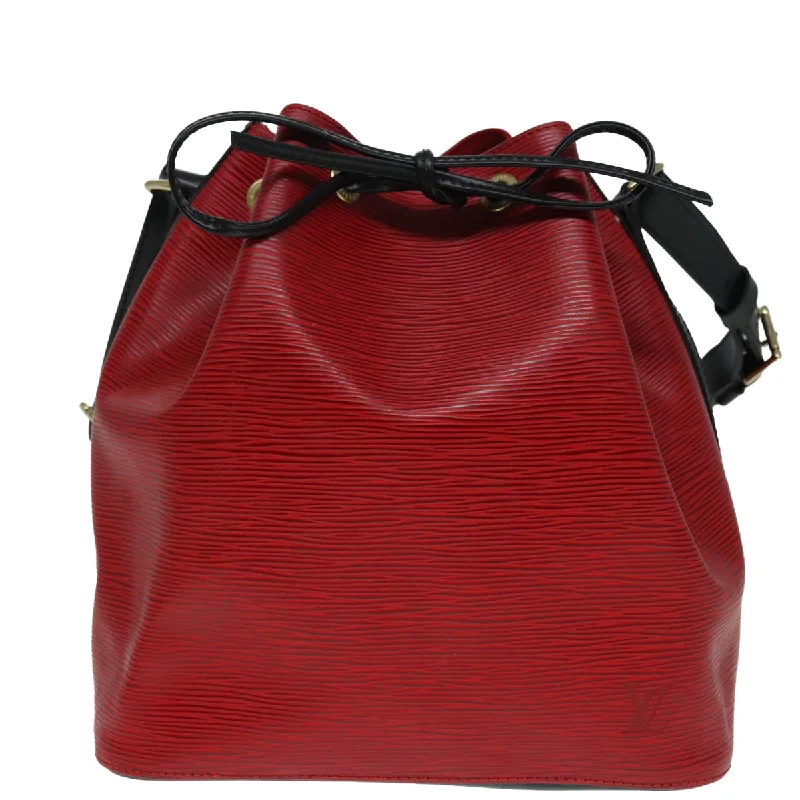 Suede Shoulder Bag in Pink with Tassel Accents for Casual OutingsLouis Vuitton Noe  Leather Shoulder Bag (Pre-Owned)
