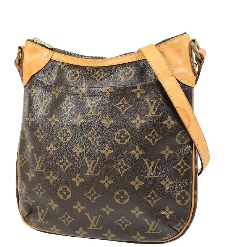 Leather Shoulder Bag with Magnetic Closure in Black for Quick AccessLouis Vuitton Odeon  Canvas Shoulder Bag (Pre-Owned)