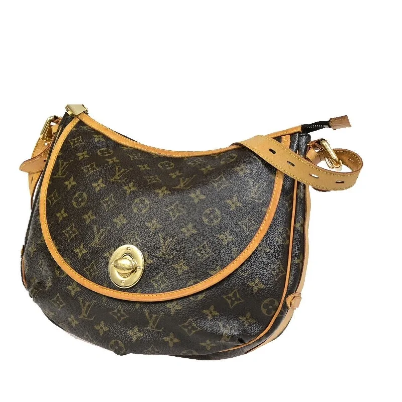 Leather Shoulder Bag with Magnetic Closure in Black for Quick AccessLouis Vuitton Tulum   Plated Shoulder Bag (Pre-Owned)