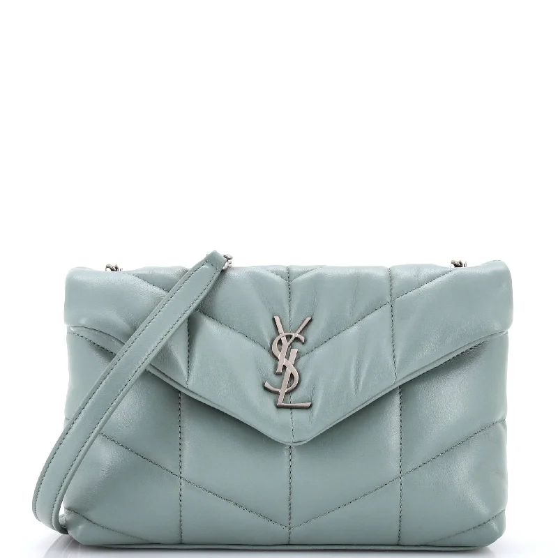 Shoulder Bag with Chain Strap in Silver for a Trendy AppearanceLoulou Puffer Shoulder Bag Quilted Leather Mini