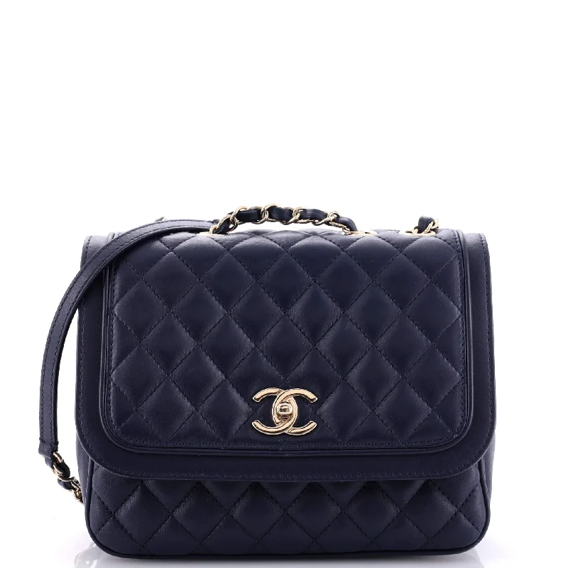 Crossbody Shoulder Bag in Black Leather with Gold Hardware for Night OutsLovely Day Square Flap Bag Quilted Lambskin Medium
