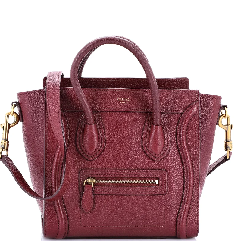 Women's Shoulder Bag with Faux Fur Strap in White for Winter StyleLuggage Bag Grainy Leather Nano
