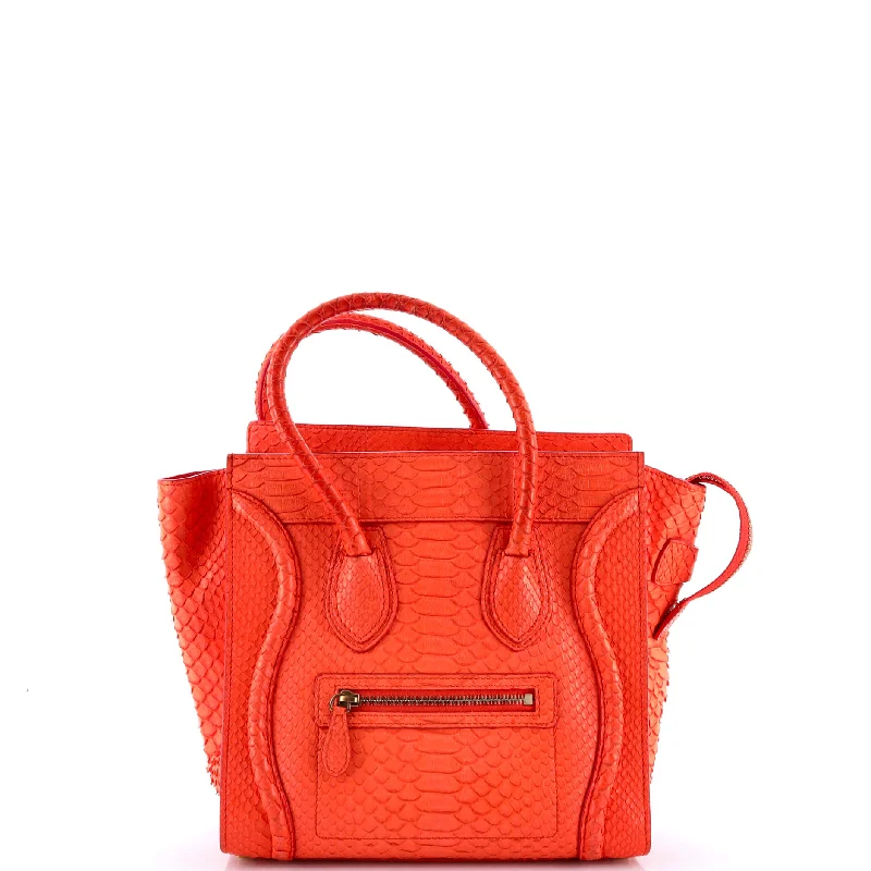 Crossbody Shoulder Bag in Black Leather with Gold Hardware for Night OutsLuggage Bag Python Micro