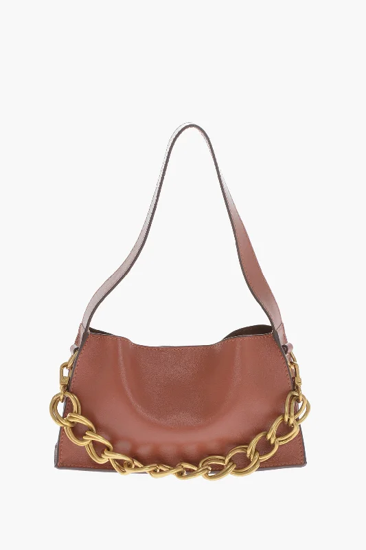 Crossbody Shoulder Bag in Black Leather with Gold Hardware for Night OutsManu Atelier Kesme Shoulder Bag With Chain
