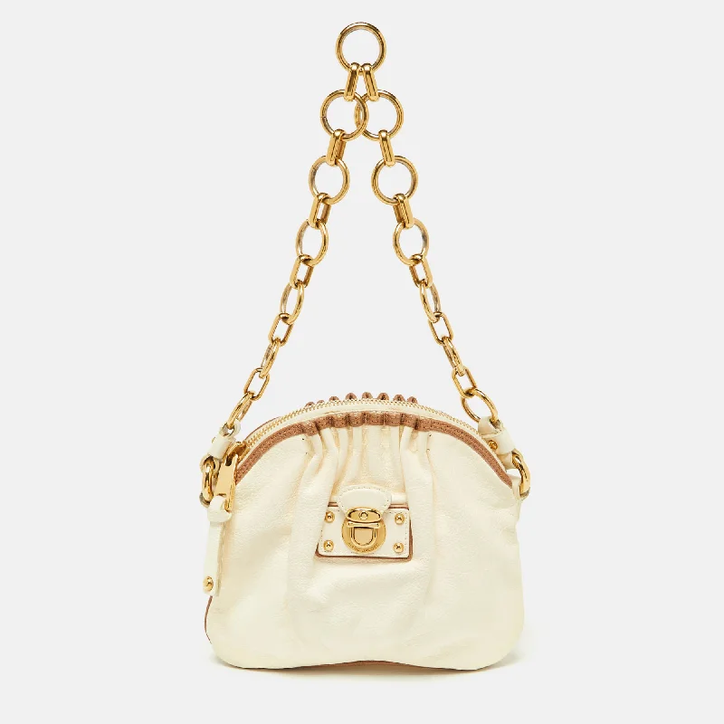 Women's Shoulder Bag with Floral Embroidery in Purple for Spring WalksMarc By Marc Jacobs Off White/brown Leather Chain Bag