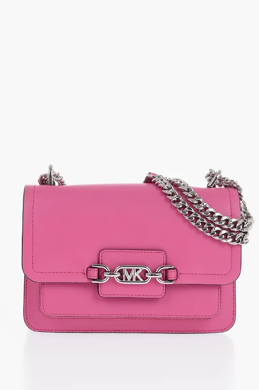 Women's Shoulder Bag with Floral Embroidery in Purple for Spring WalksMichael Kors Leather Heater Shoulder Bag
