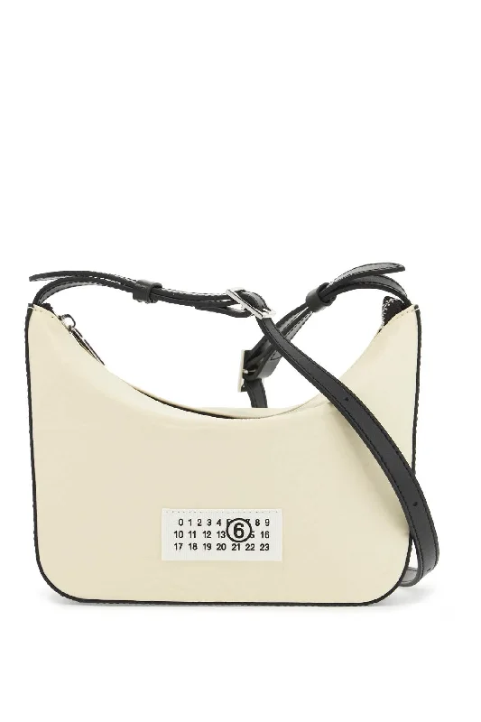 Shoulder Bag with Chain Strap in Silver for a Trendy AppearanceMm6 Maison Margiela Shoulder Bag In Numeric Nylon Material Shoulder Bag with Chain Strap in Silver for a Trendy AppearanceMm6 Maison Margiela Shoulder Bag In Numeric Nylon Material