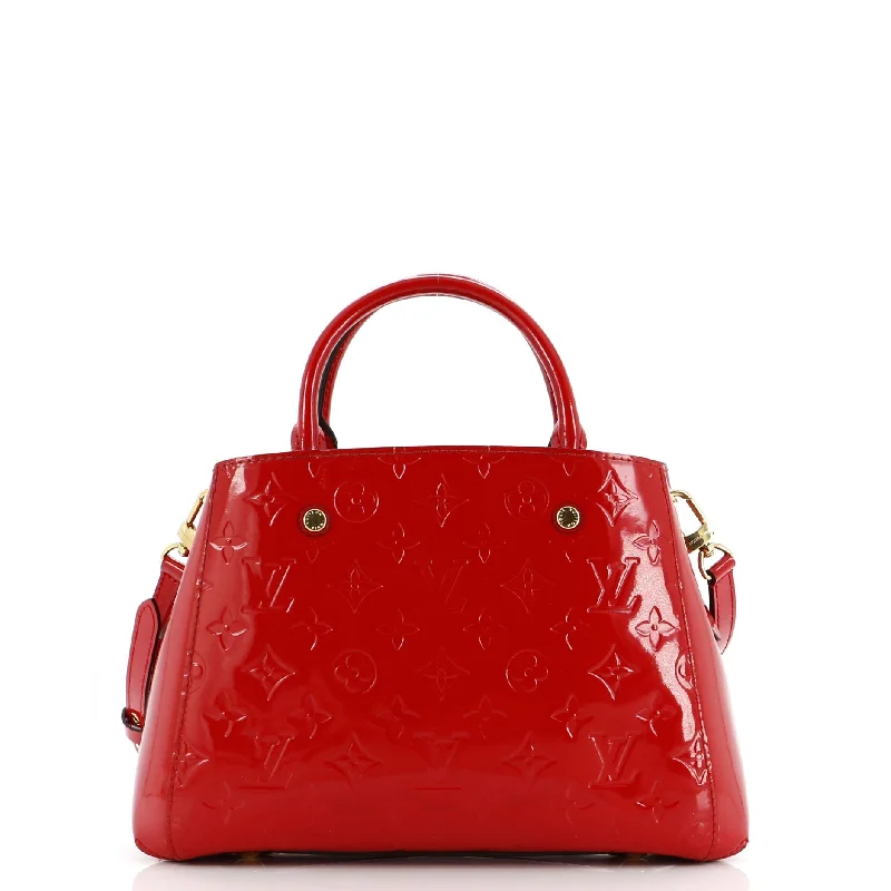 Women's Shoulder Bag with Floral Embroidery in Purple for Spring WalksMontaigne Bowling Bag Epi Leather PM