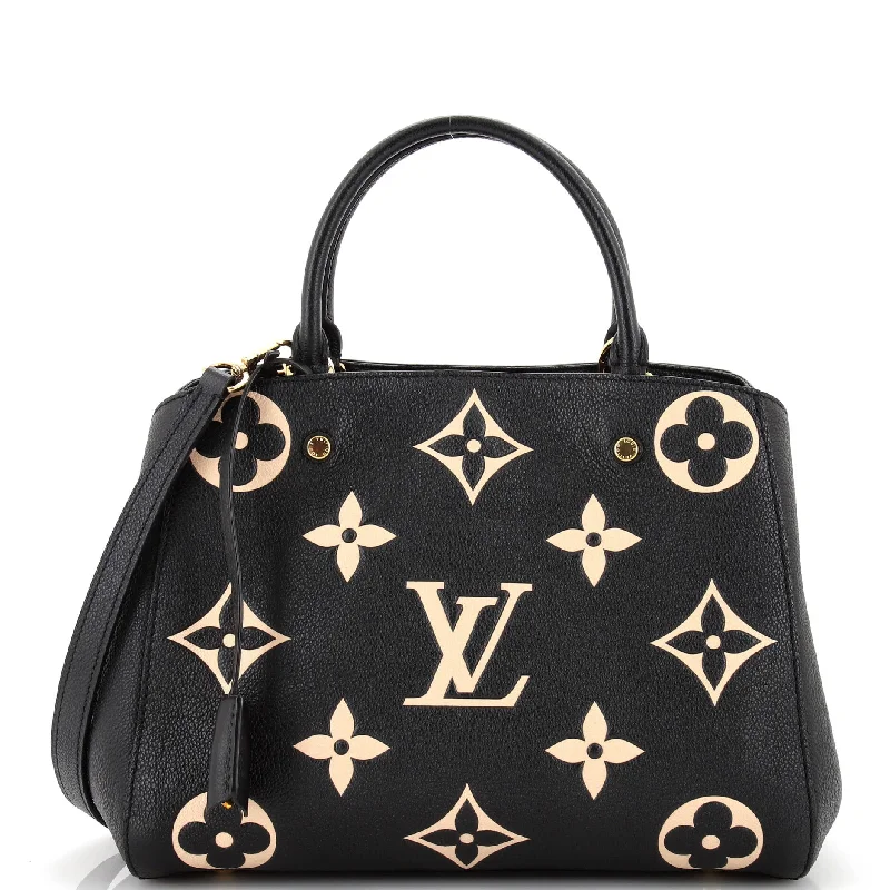Quilted Shoulder Bag in Cream for a Classic and Elegant LookMontaigne Handbag Bicolor Monogram Empreinte Giant MM